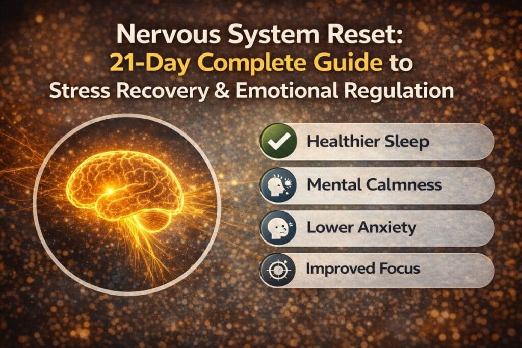 Nervous System Reset 21-Day Complete Guide for stress recovery, anxiety relief, emotional regulation and mental clarity improvement